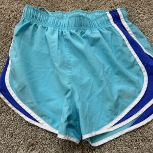 Nike Teal and White Sports Shorts